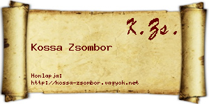 Kossa Zsombor névjegykártya